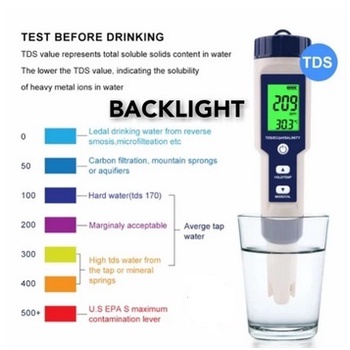 EZ-9909 5 in 1 Salinity TDS EC Temperature PH Meter Water EZ 9909