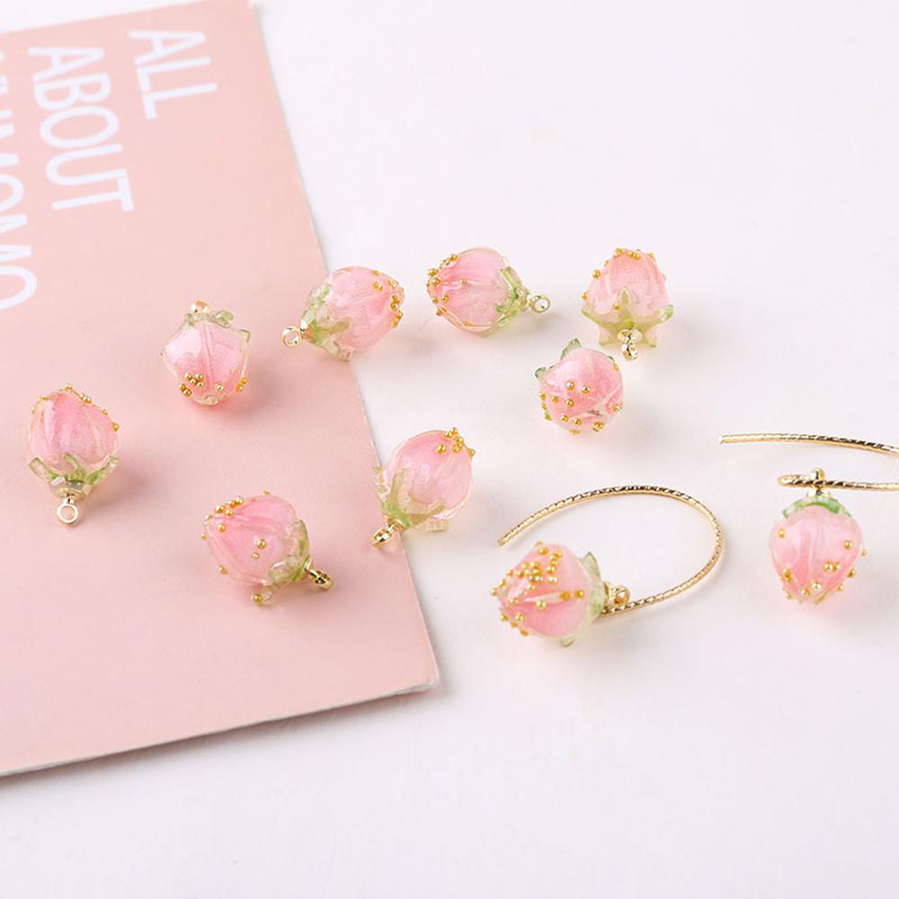 Agustina DIY Perhiasan Aksesoris 2 Pcs/set Fashion Kalung 3D Strawberry Rambut Tongkat Gantungan Kunci DIY Anting