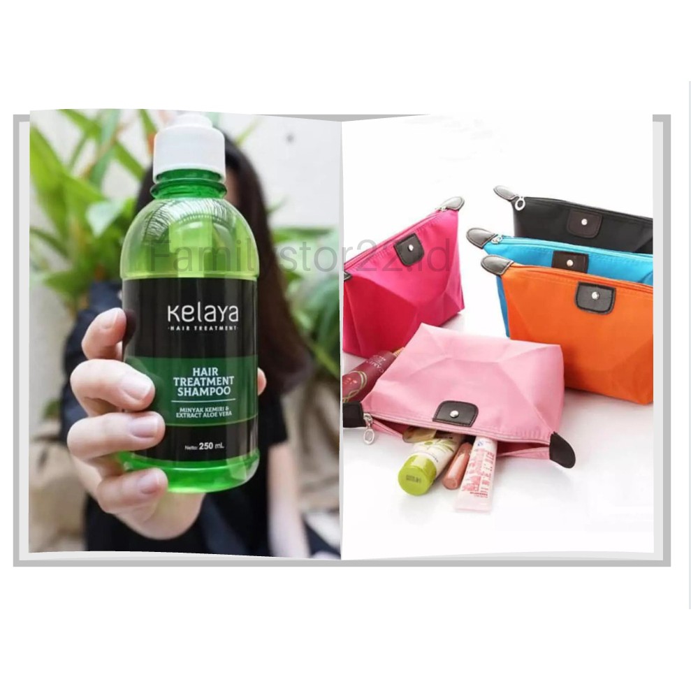 [ 100% Original ] Sampoo Kelaya Hair Treatment Perawatan Kecantikan Rambut Kering Rontok-1botol + tas