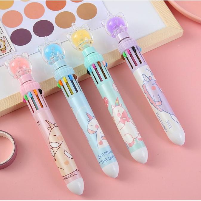 

Pulpen 10 warna led unicorn - green