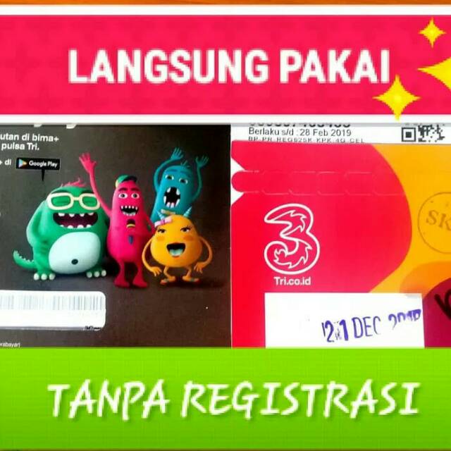 KARTU PERDANA SIMCARD 3 TRI TANPA REGISTRASI (SUDAH REGISTRASI)