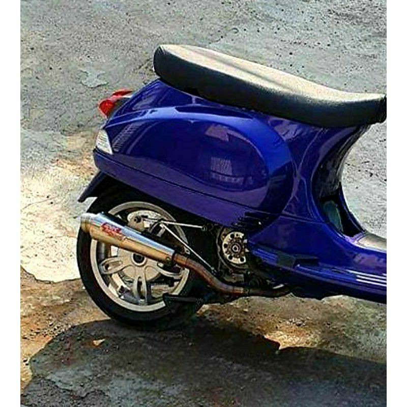 DRC VICTORY knalpot vespa matic model bulat dan kerucut fullstainless
