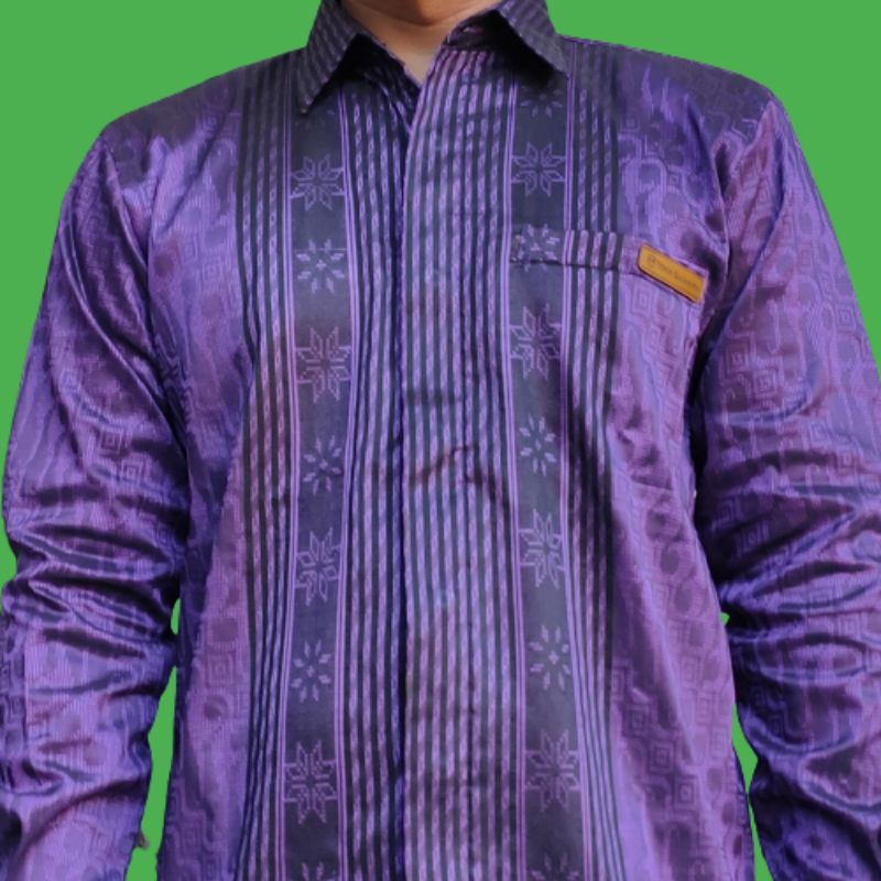 Kemeja Songket pria Ungu Kemeja Songket Ungu Kemeja Palembang Ungu