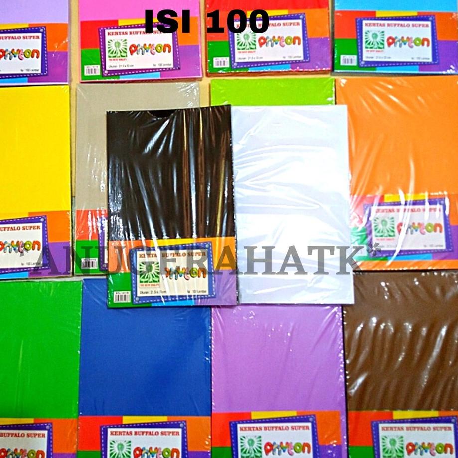 

↹ (1Pack isi 100lbr) Kertas Cover Jilid Bufalo uk f4 Merk Phyton yg Asli デ