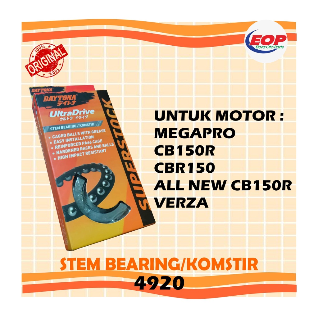 Komstir Stem Bearing Daytona MEGAPRO VERZA CB150 CBR150 4920