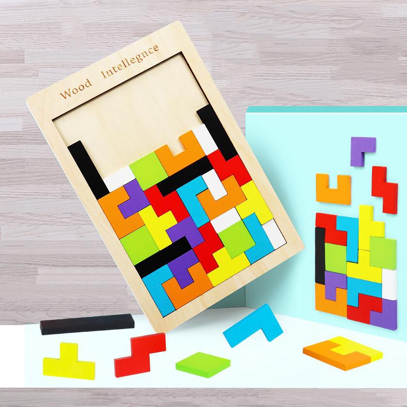 puzzle edukasi kayu tangram tetris