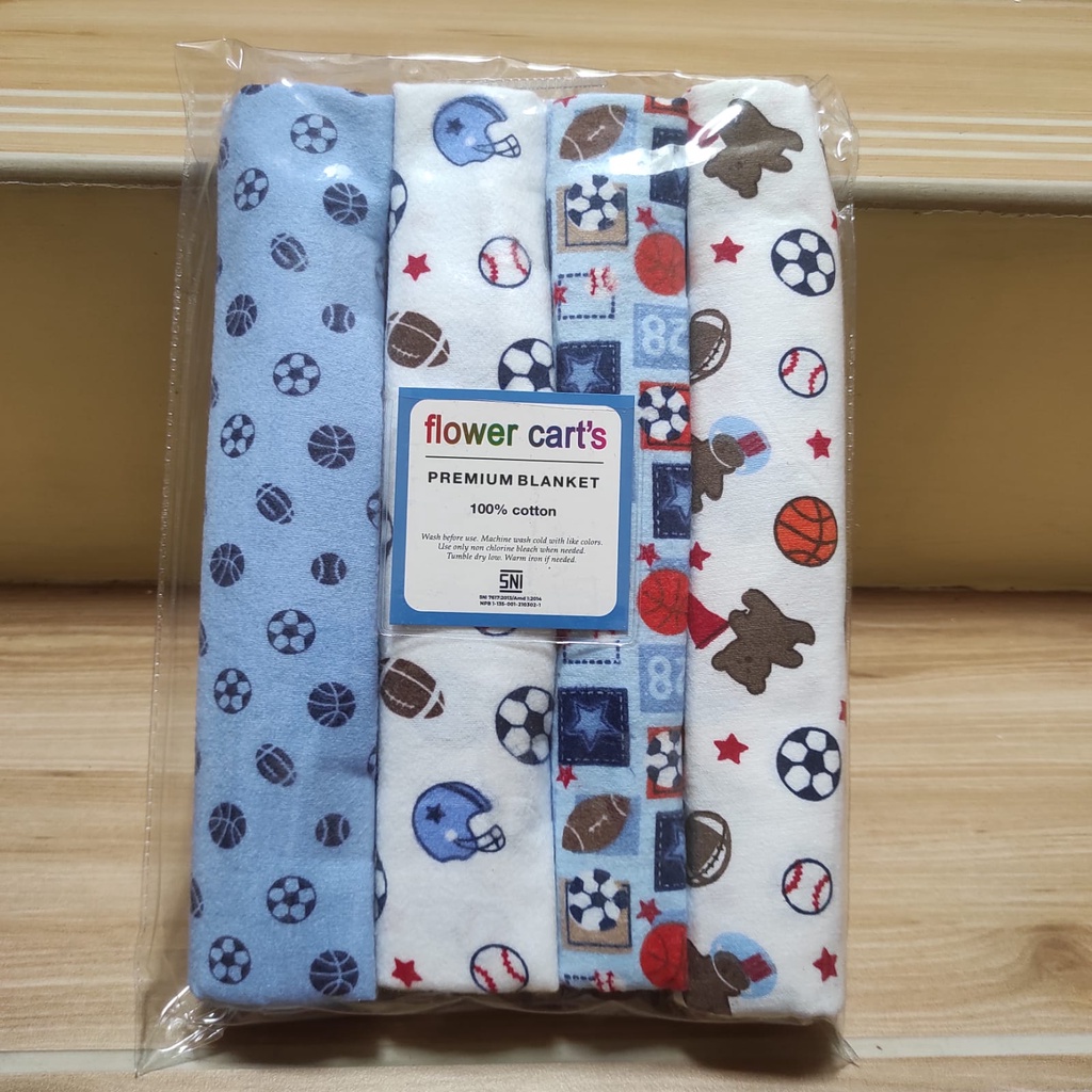 Bedong Bayi Motif Lembut 4in1 Perempuan Laki-Laki Bahan Katun Flanel Perlengkapan Bayi Baru Lahir