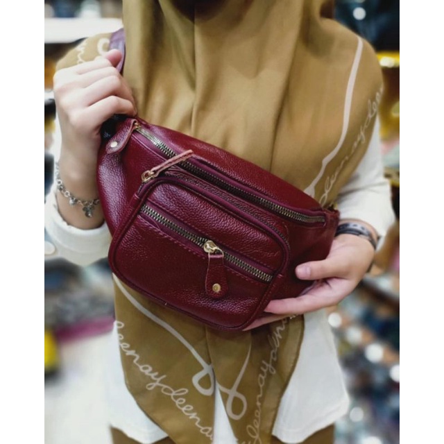 waisbag papirut termurah /waisbag kulit papirut /TAS PINGGANG WANITA/TAS DADA KULIT SAPI ASLI