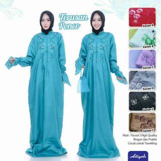 Mukena Travel Mukena Parasit Ponco Bordir Resleting Depan Mukena Travel Mukena Parasit Ponco Bordir Resleting Depan