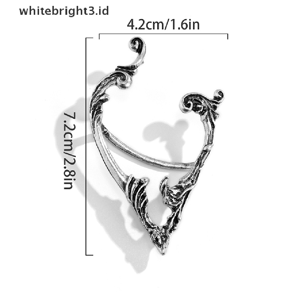 (whitebright3.id) Anting Klip Tanpa Tindik Model Peri Gelap Untuk Wanita