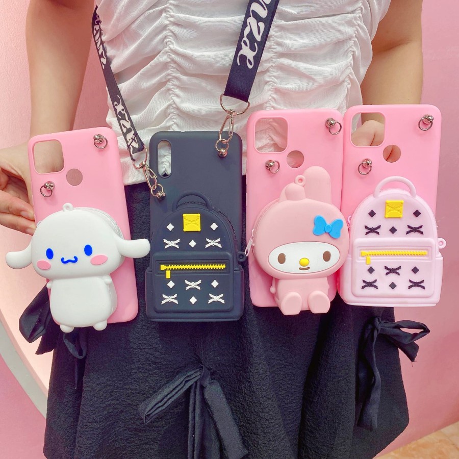 REDMI 6A - REDMI 10 - 10C / POCO C40 CASE TAS SLEMPANG + DOMPE TALI GANTUNGAN HP (HOKKY ACC)