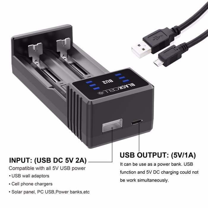 Charger Baterai BLACKCELL BU2 18650 20700 21700 AUTHENTIC