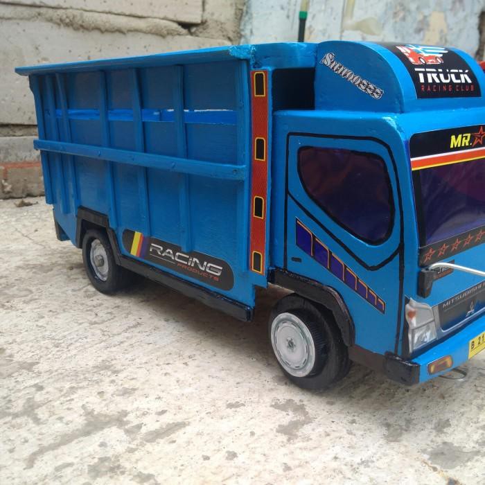 [Mainan] mainan mobil Truk Kayu / miniatur truk kayu - Merah Diecast