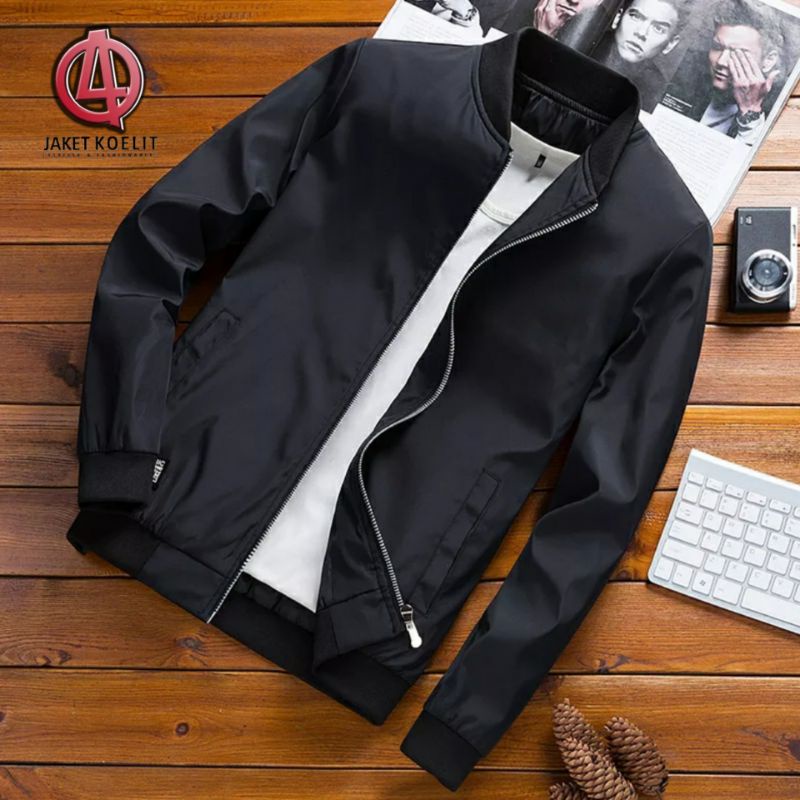 jaket pria kasual kerah baseball