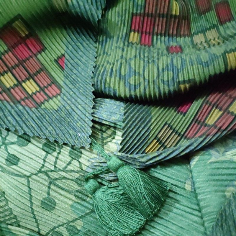 (COD)SEGIEMPAT PLISKET MOTIF TERBARU DAN TERMURAH/HIJAB SEGIEMPAT BEST SELLER/JILBAB PLISKET MOTIF-S4 PLISKET HIJAU