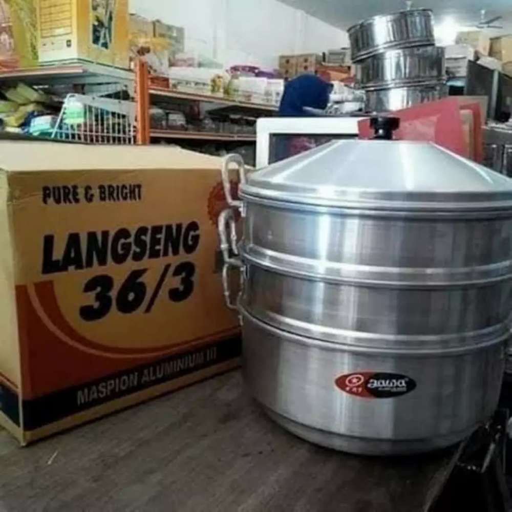 Maspion Langseng 36cm susun 3 / Steamer Aluminium / dandang kukus 36 cm / panci kukus