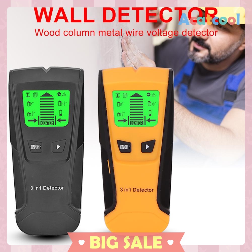 Metal Finder Wood Studs Detector AC Voltage Live Wire Detect Wall Scanner