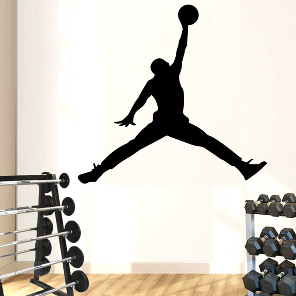 Stiker Dinding Basket Layup Dunks Siswa Laki Kamar Tidur Gym