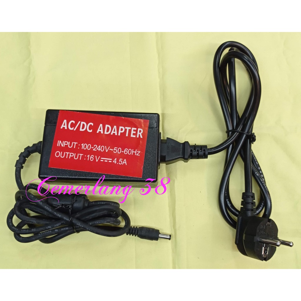 Switching Adaptor 16V 4,5A BB + Kabel Power Supply PSU 16 volt 4.5 a