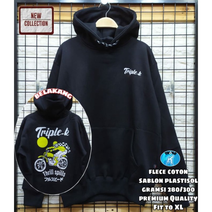 Sweater Hoodie Triple K Sablon Tulisan Jepang Terbaru!