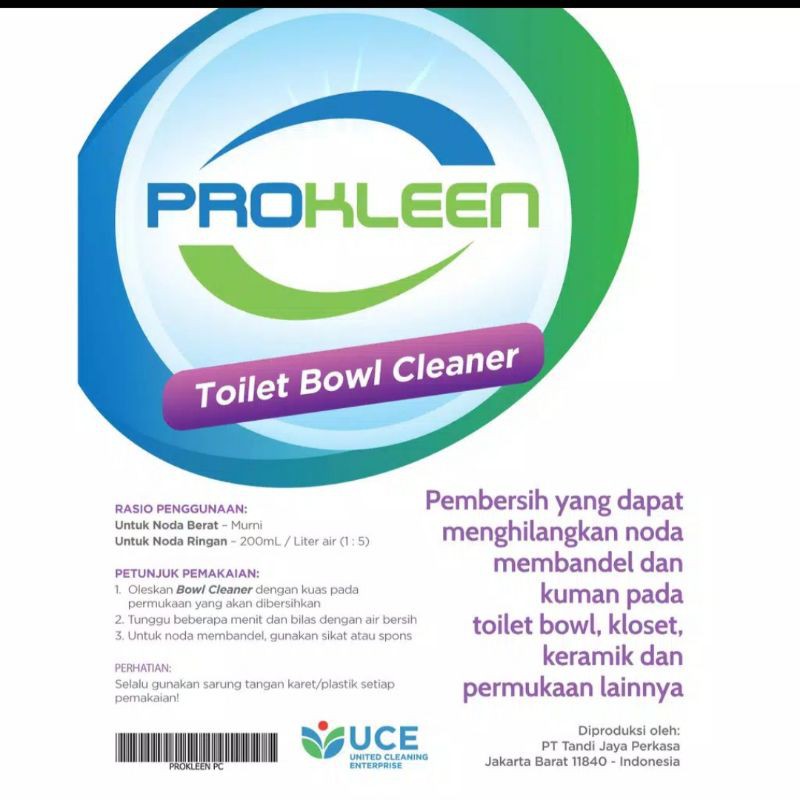 PEMBERSIH KAMAR MANDI PROKLEEN 1 LITER TOILET BOWL CLEANER