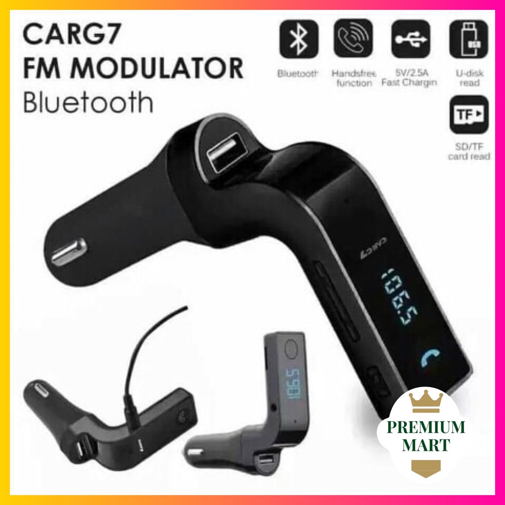 Car Charger Mobil G7 3 in 1 Bluetooth &amp; FM Transmitter CARG7