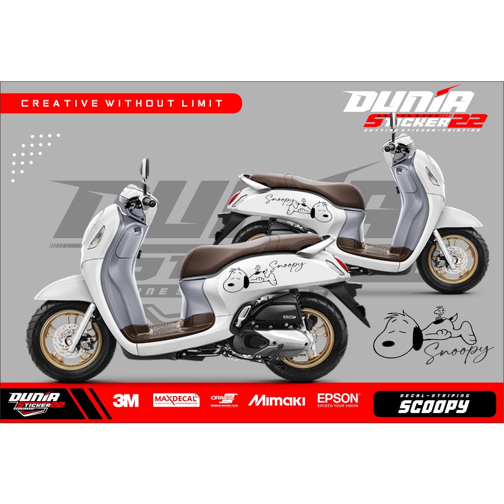STICKER CUTTING SCOOPY MOTIF SNOOPY / STICKER SCOOPY CUSTOM/ STICKER CUTTING SCOOPY TERMURAH-D26-202