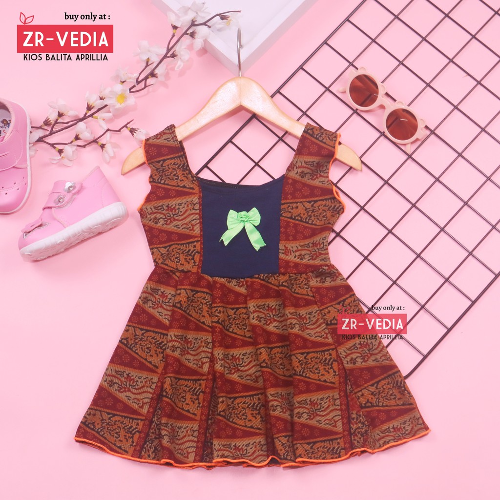 Dress Marsha Uk Bayi - 3 Tahun / Dres Batik Baju Baby New Born Perempuan Gaun Tenun Bahan Adem Cewek