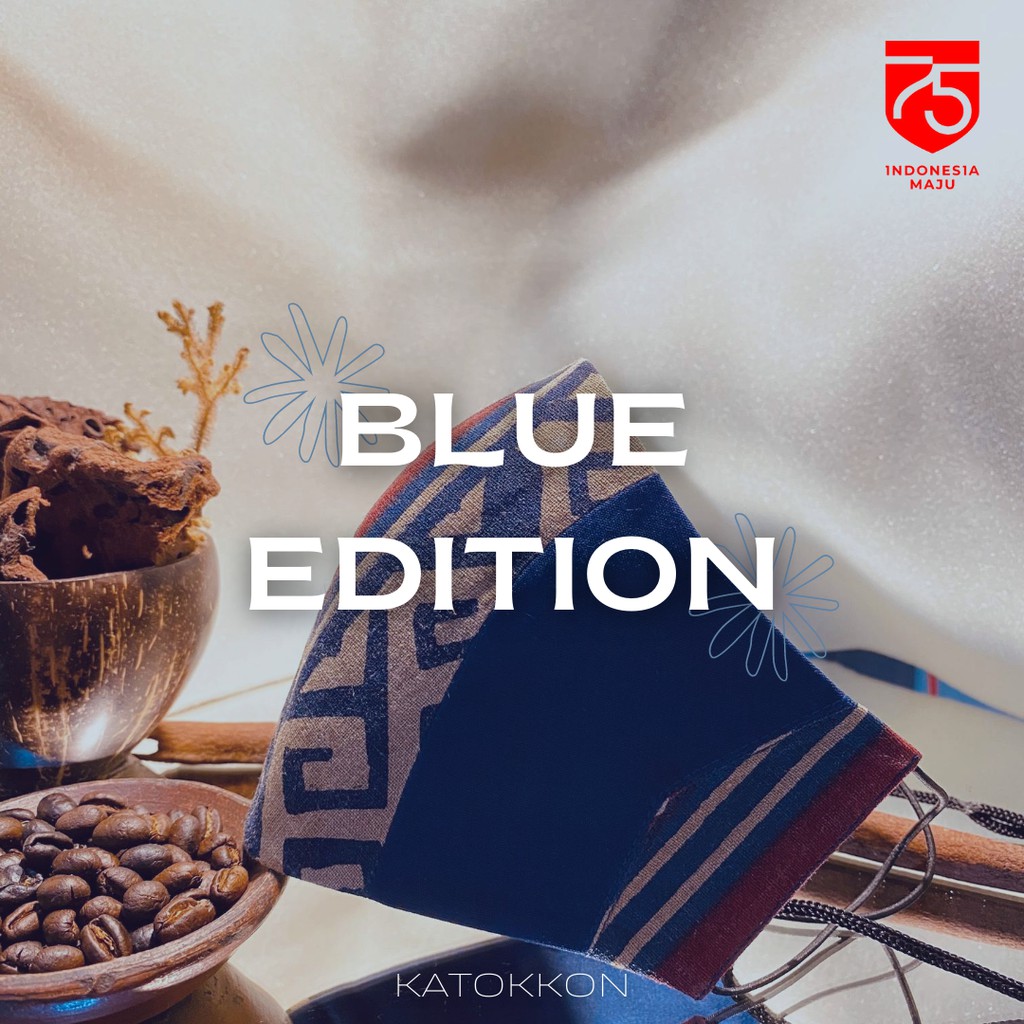 Masker Sarita Toraja Biru