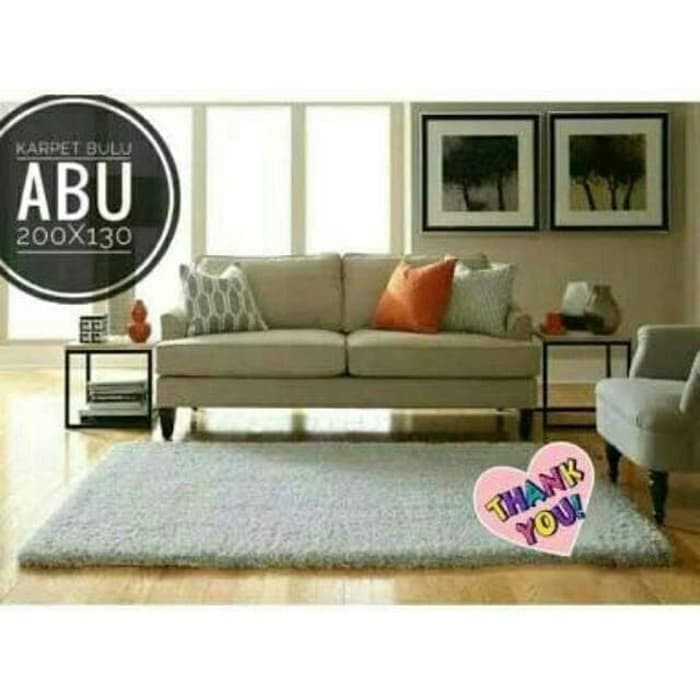 karpet bulu domba abu kualitas premium(IKEA) uk 200*130
