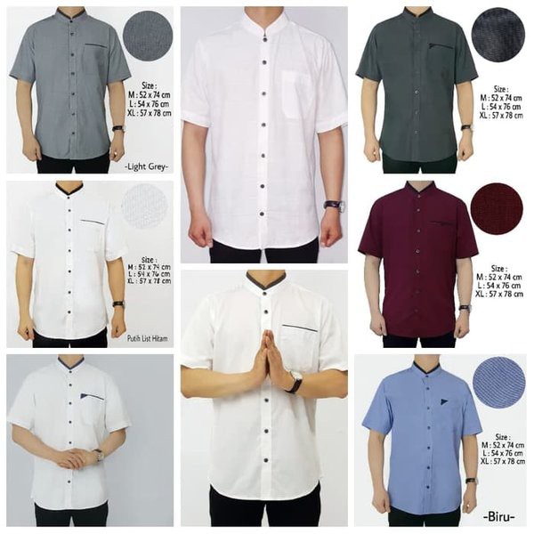 KEMEJA KOKO PRIA LENGAN PENDEK KOKO PUTIH PRIA KMK031