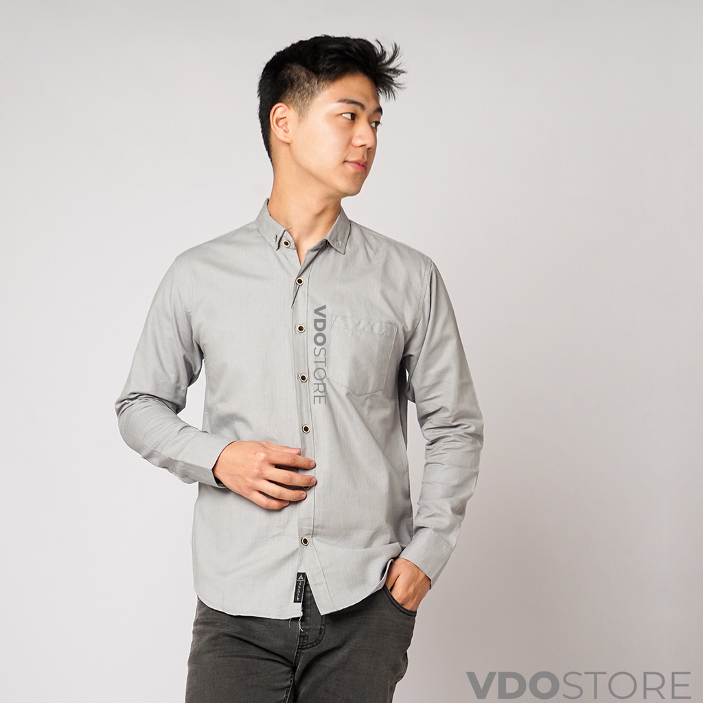 KEMEJA PRIA ABU BASIC LENGAN PANJANG BAJU DEWASA POLOS PREMIUM KEMEJA KERJA TEBAL M L XL MEN SHIRT KEMEJA KANTOR FORMAL SANTAI CASUAL SEMI KASUAL VIRAL MURAH KATUN KUALITAS