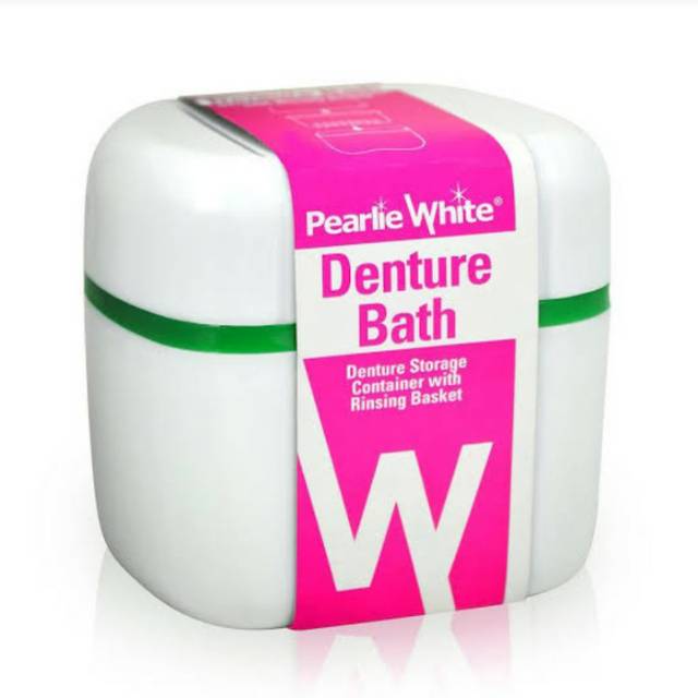 Denture Bath Pearlie White / Kotak Gigi Palsu / Tempat Gigi Palsu