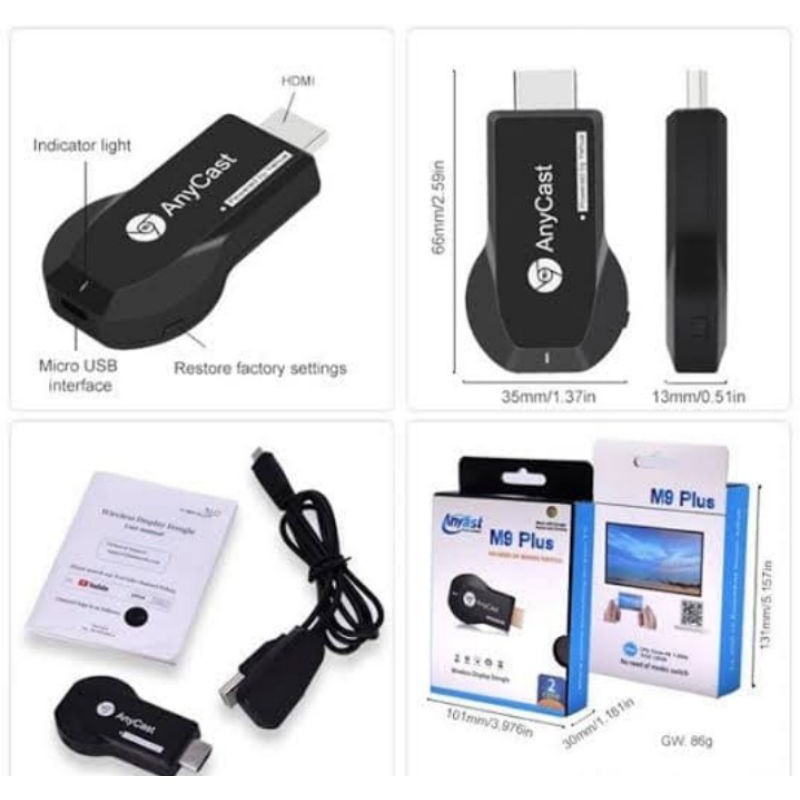 ANYCAST DONGLE M9+ 1080P WIFI WIRELESS DONGLE ANYCAST