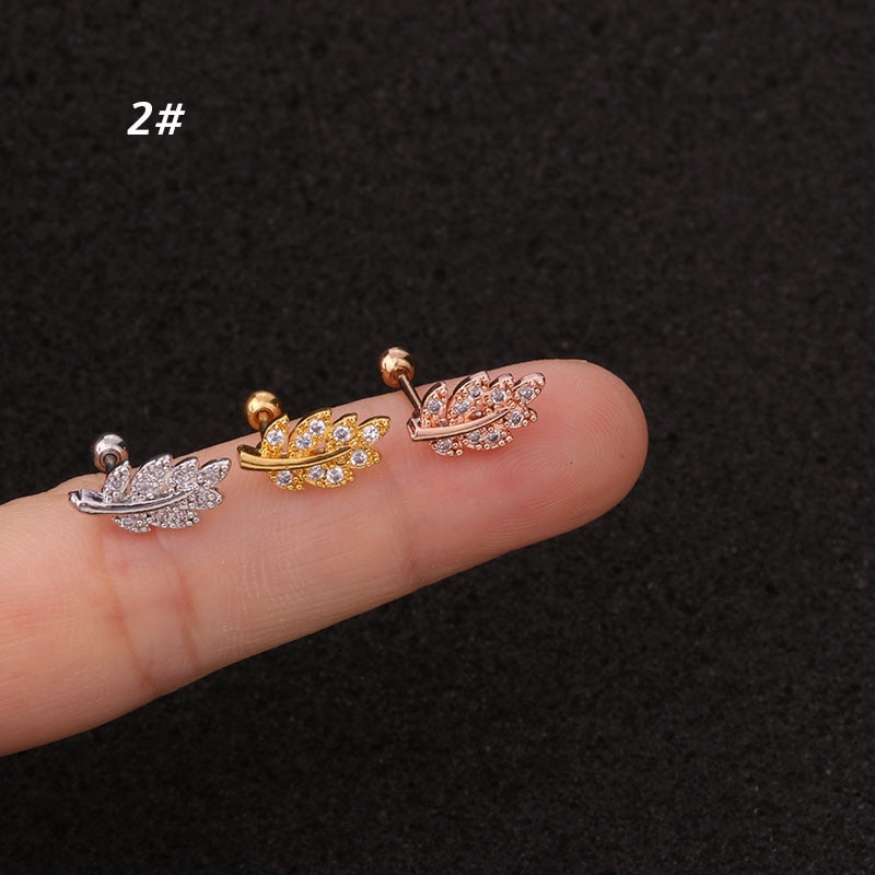 1Pc Newest Tree Star Zircon Pendant CZ Dangle Ear Piercing Jewelry Steel Barbell Daith Earrings Helix Cartilage Studs
