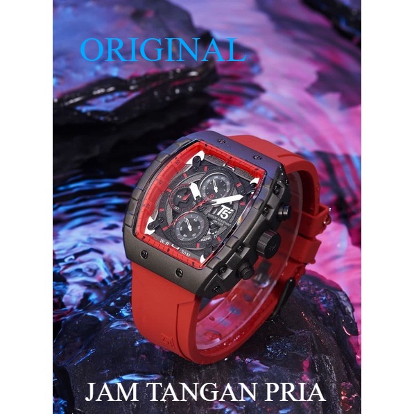 jam tangan pria T5 H 3856 Original garansi Cronograph Rubber / T5 H3856