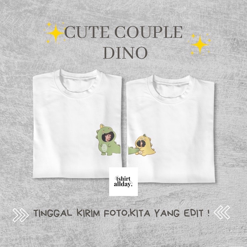 Tshitrallday [BISA COUPLE] Kaos Premium Unisex bisa Oversize 100% Cotton Combed DINO FOTO