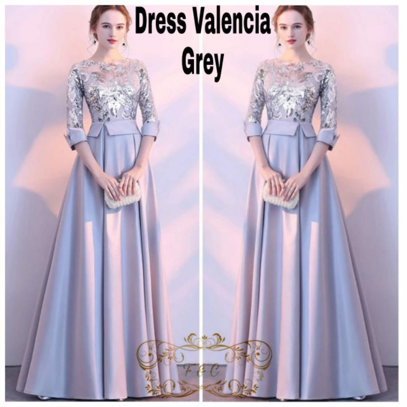 DRESS VALENCIA MUTIARA, MOSCREPE, TILE MUTIARA, DRESS MAXY, 3 UKURAN