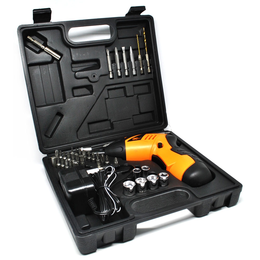 DCTools Bor Listrik Cordless Screwdriver Drill 45 in 1 4.8V - S023-4.8V - Orange