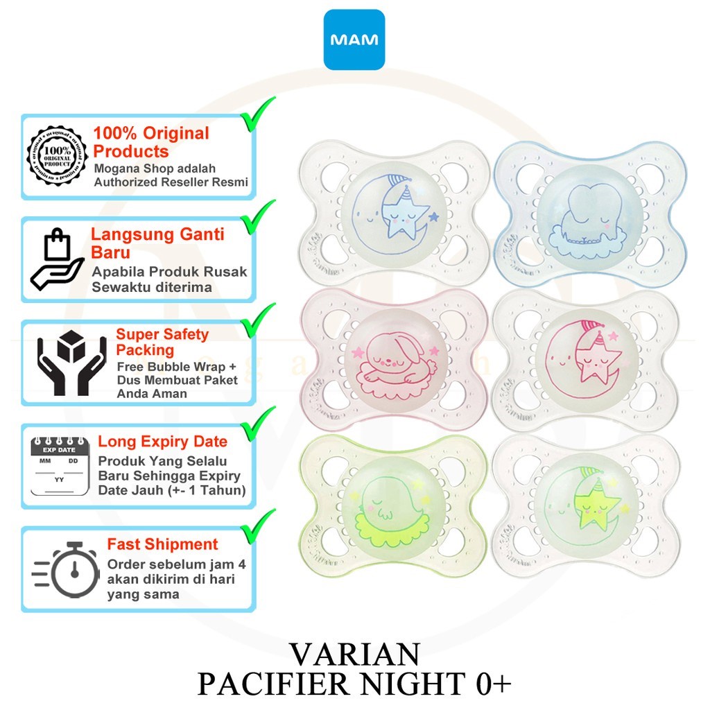 MAM Pacifer Night 0+ Months - Dot Bayi