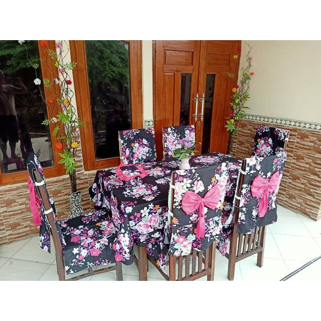 Cover meja kursi makan set 6 kursi