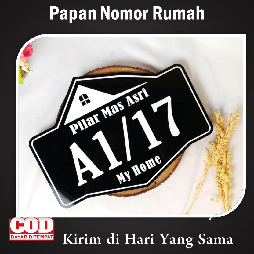 PLAT NOMOR RUMAH AKRILIK ELEGANT MINIMALIS MODERN