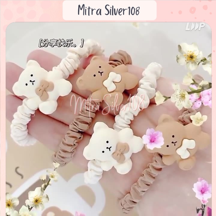 [MS108] KCR 23 IKAT RAMBUT ALA KOREA MOTIF BEAR |  AKSESORIS RAMBUT WANITA DEWASA / ANAK