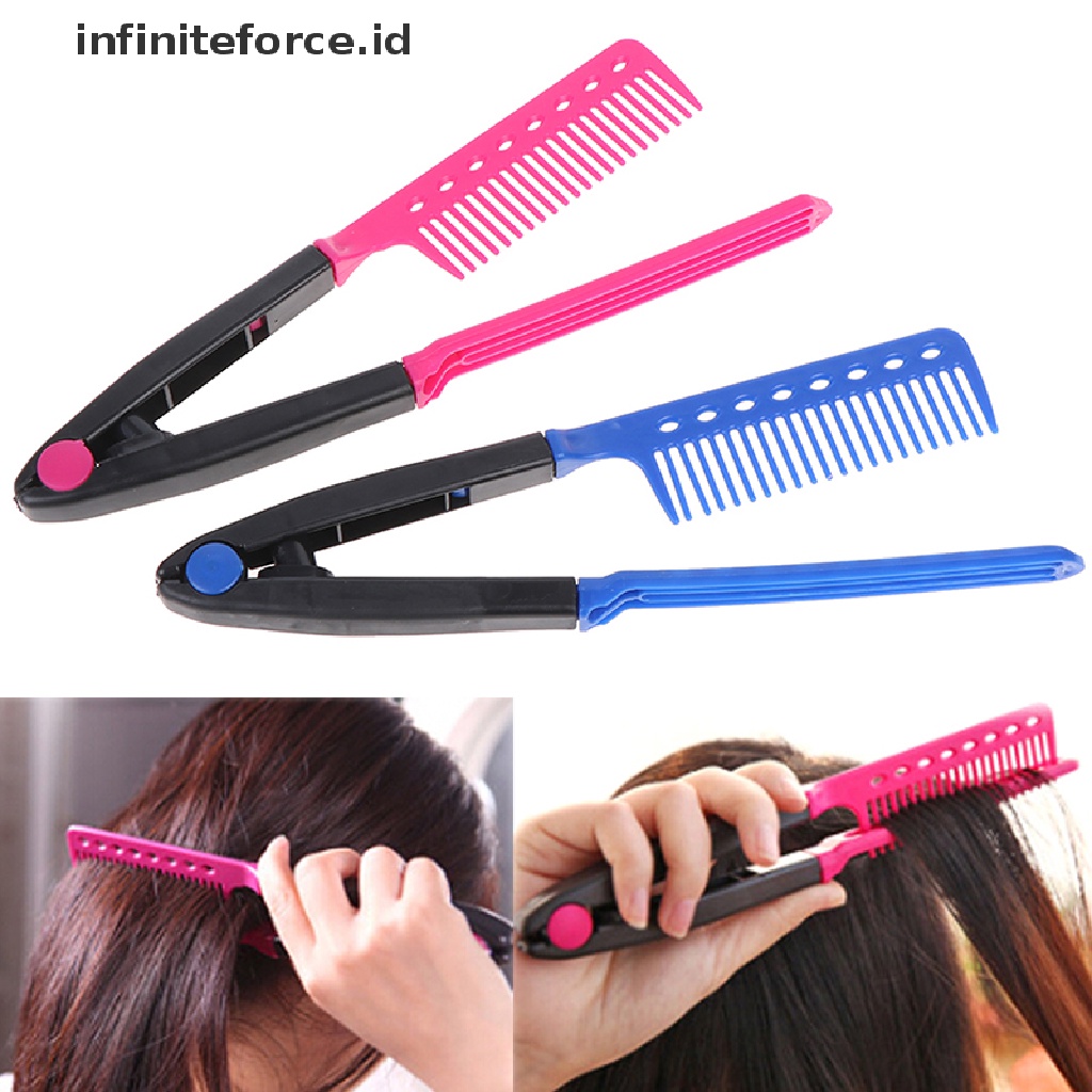 1pc Sisir Pelurus Dan Pengeriting Rambut Bahan Besi