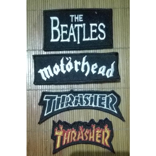 EMBLEM PATCH BORDIR  THE BEATLES MOTORHEAD THRASHER