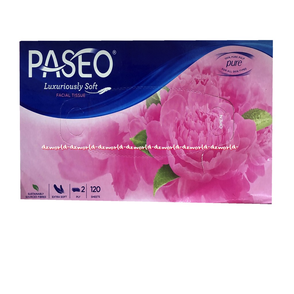 Paseo Luxuriously 120sheet Soft Tissu Box Kemasan Kotak Tisu Paseo Pink 2Ply Tissue Box Paseo Lux Xuriously