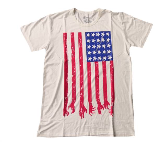 Kaos Bendera USA Amerika Serikat New White Putih Baju Import Premium Rhymes