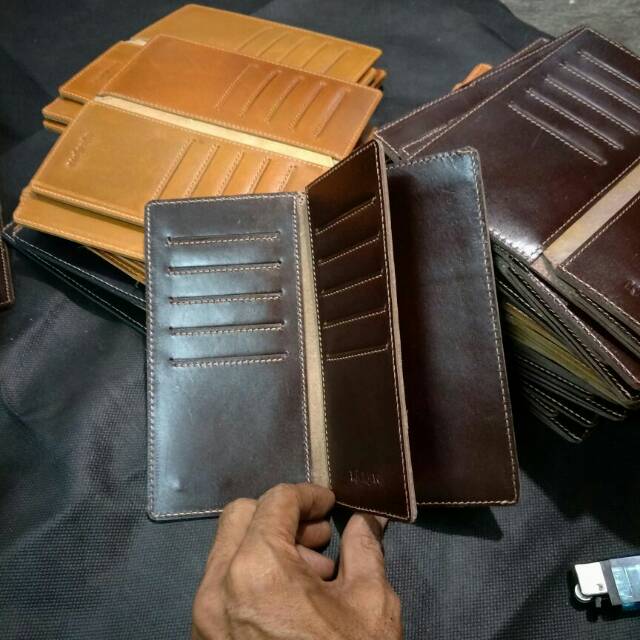 Dompet kulit asli full ap panjang coklat tan hitam kulit asli