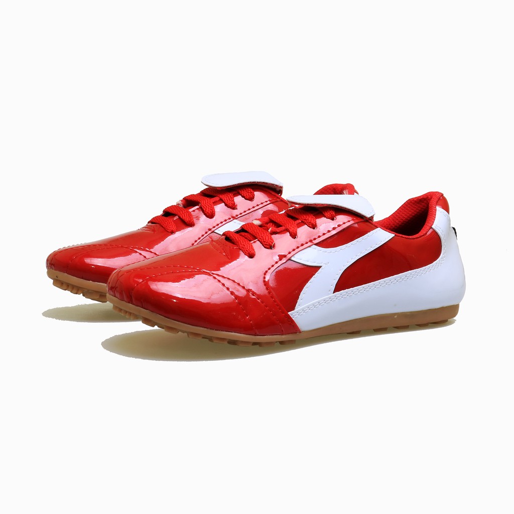 Sepatu Futsal Anak BM-05 Sepatu Olahraga futsal putsal Anak Laki Laki Merah Kulit Asli