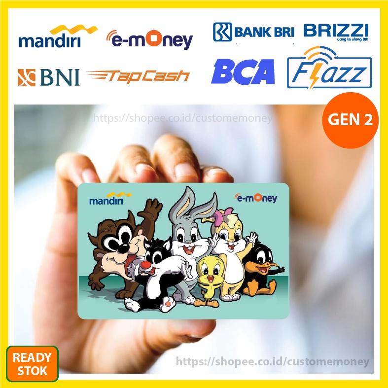 KARTU EMONEY ANIME BABY LOONEY TUNES CUTE ETOLL E-MONEY MANDIRI FLAZZ BCA GEN 2 TAPCASH BRIZZI - 1 SISI